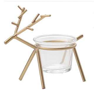 Rensdyr lysestage - Guld